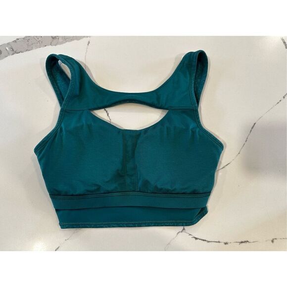 Lululemon Everlux Cut-Out Train Bra Medium Support Teal Lagoon Women’s Sz 4 - Picture 5 of 6